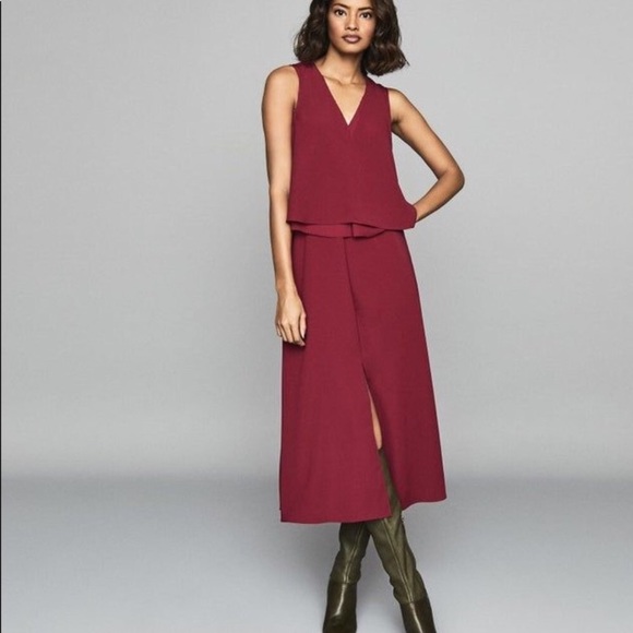 NWT Reiss viola dress berry red - Picture 3 of 11